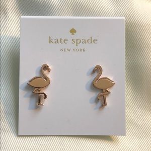 BNWT Kate Spade Rose Gold Flamingo Earrings